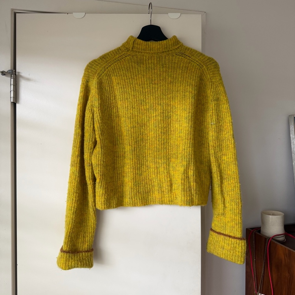 Paloma Wool Yellow Cropped Ribbed Turtleneck Sweater - Picture 4 of 8